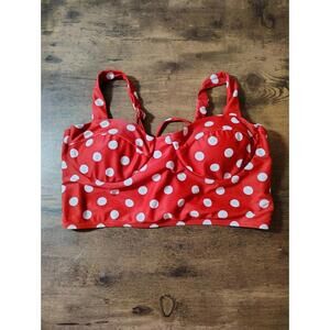 Womens Bikini Top Polka Dots Adjustable Built In Bra Retro